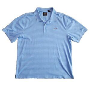 Greg Norman Tasso Elba Polo Men's Size Large Blue Luxury Performance Pima Cotton